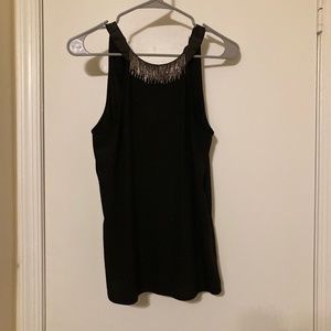 Black H&M sleeveless top with silver decoration on neckline